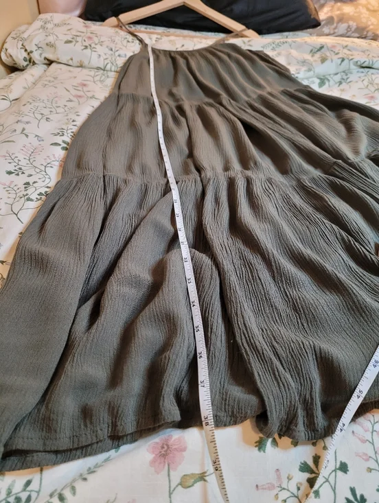 George Olive Green Tiered Maxi Dress - Picture 6 of 8